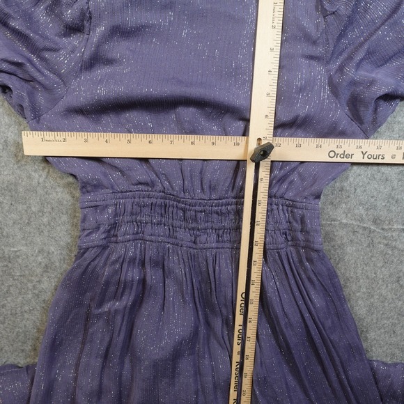 Anthropologie Dress Womens Small Somerset Maxi Lurex Edition Purple Metallic - Picture 10 of 12